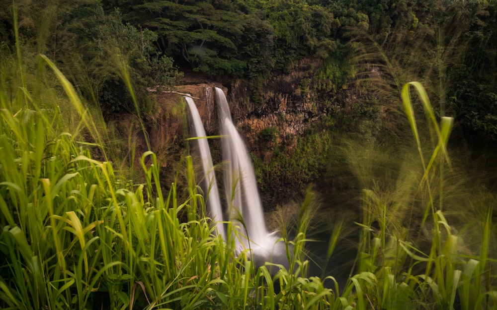 landscape photography of waterfalls