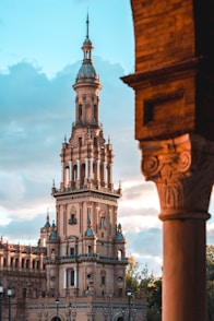 architectural photography of brown building