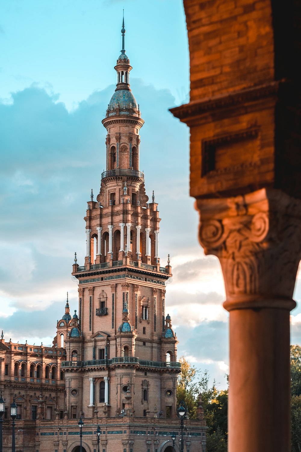 architectural photography of brown building