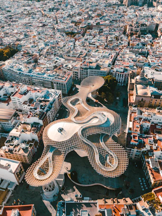 aerial photography of concrete buildings