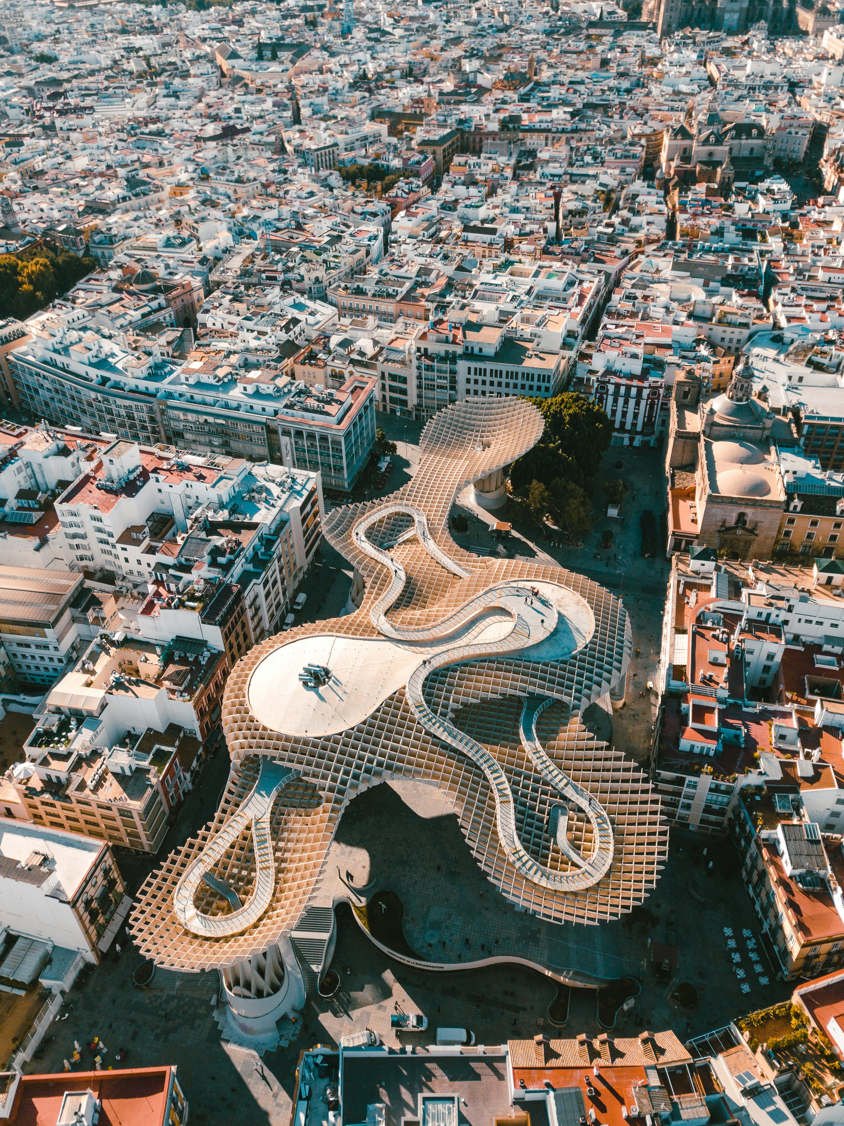 aerial photography of concrete buildings