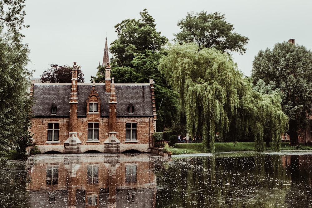 bâtiment en béton entouré d’arbres pendant la journée