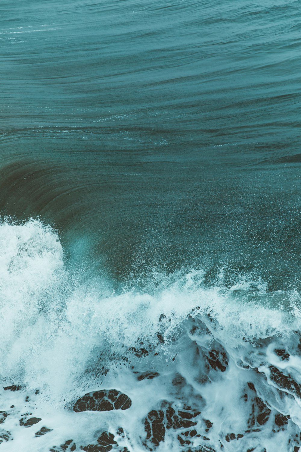 sea waves in aerial photography