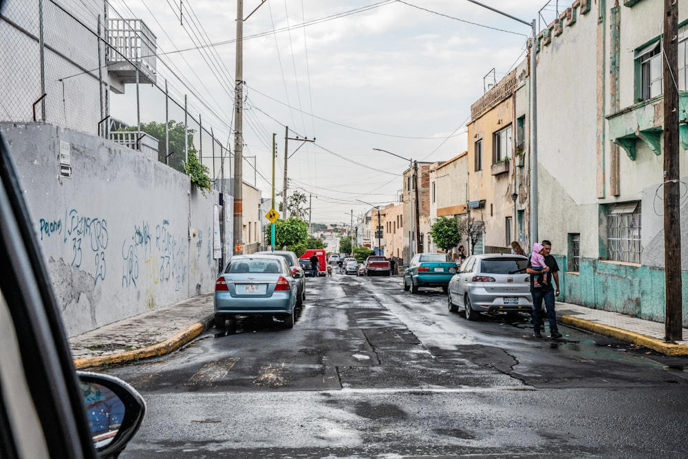 parked cars on street at daytime