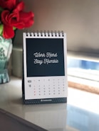 2019 calendar on white table