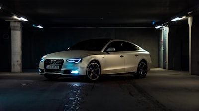 silver audi sedan audi teams background