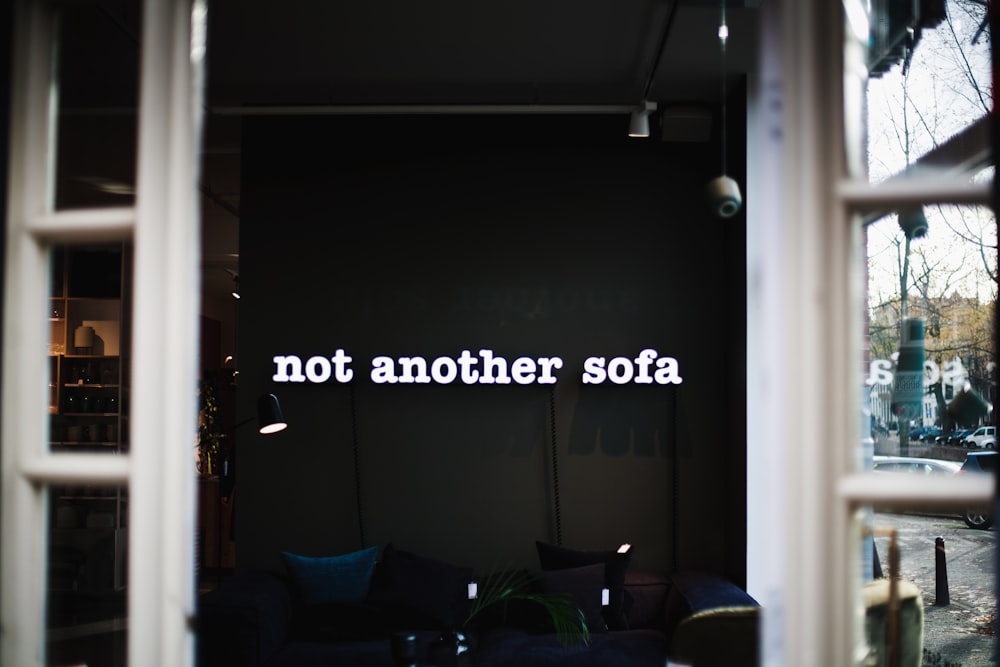 not another sofa signage