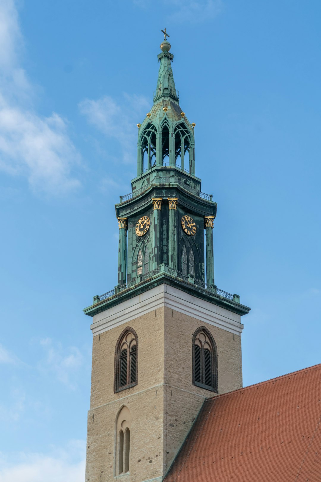 brown and green church tower