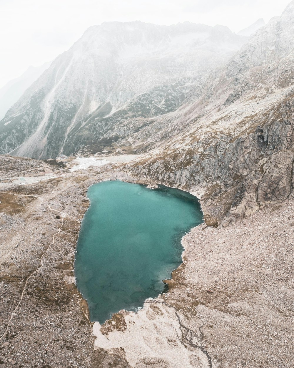 aerial view of lake