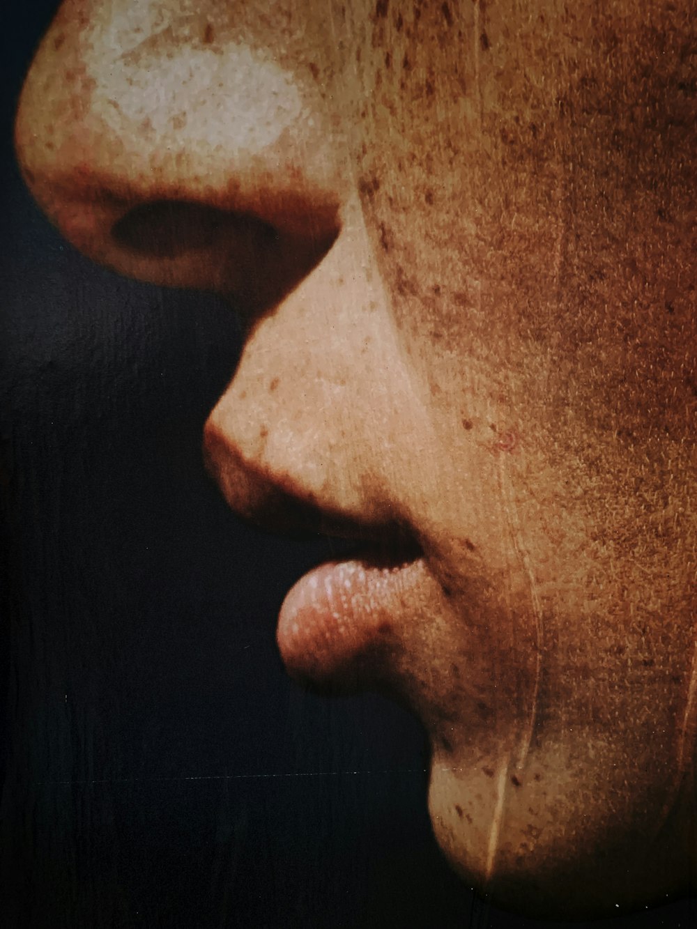 person's lips and nose