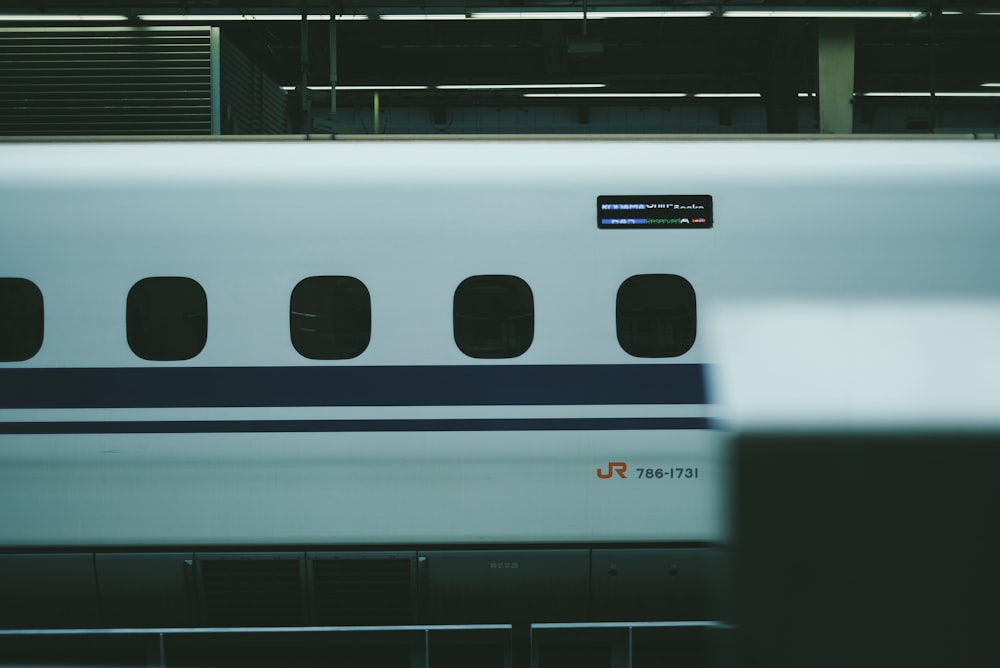 a close up of a train in a train station