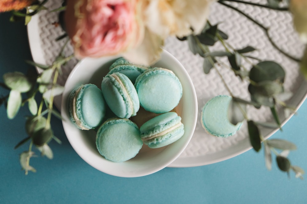 Macarons sarcelle d’hiver