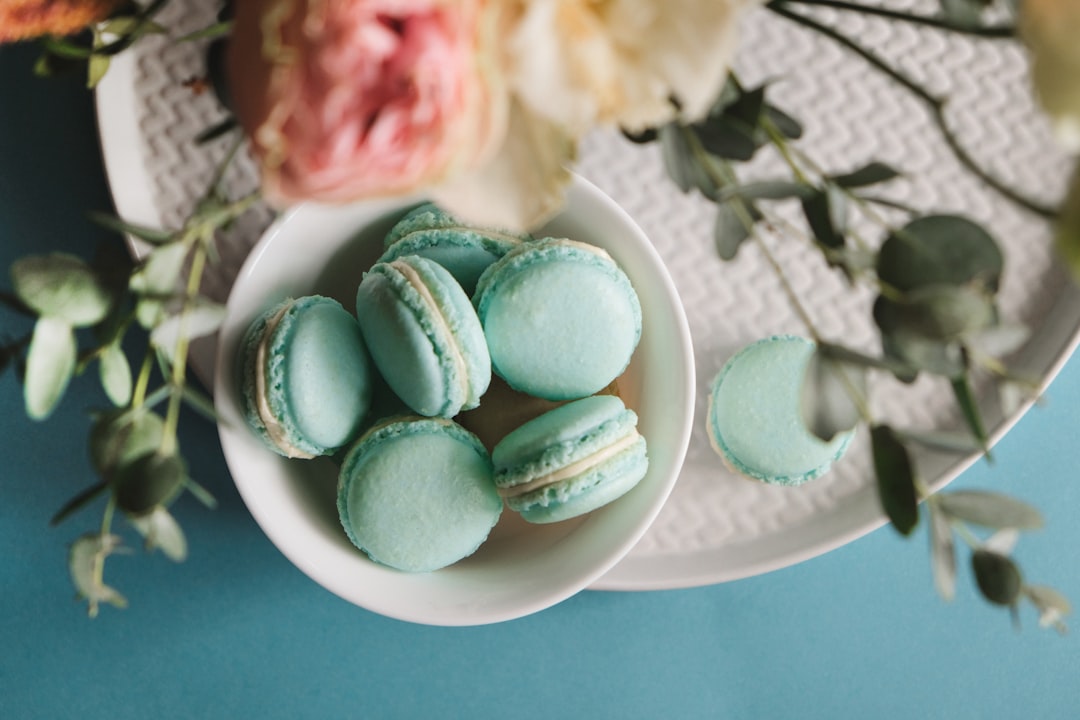 teal macaroons