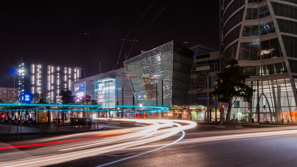 time-lapse photograph of road