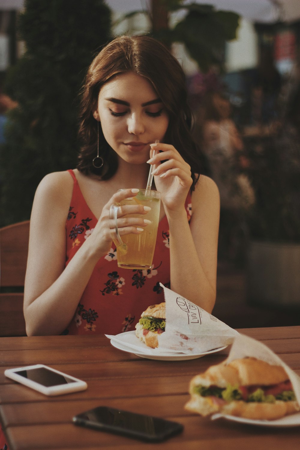 woman sitting down