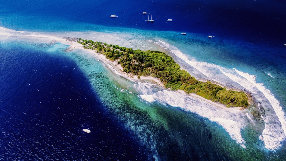 aerial photography of islet