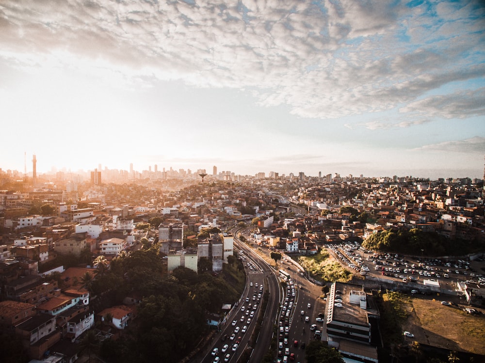 skyline aerial city view