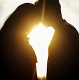 silhouette photography of couple