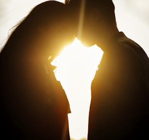 silhouette photography of couple