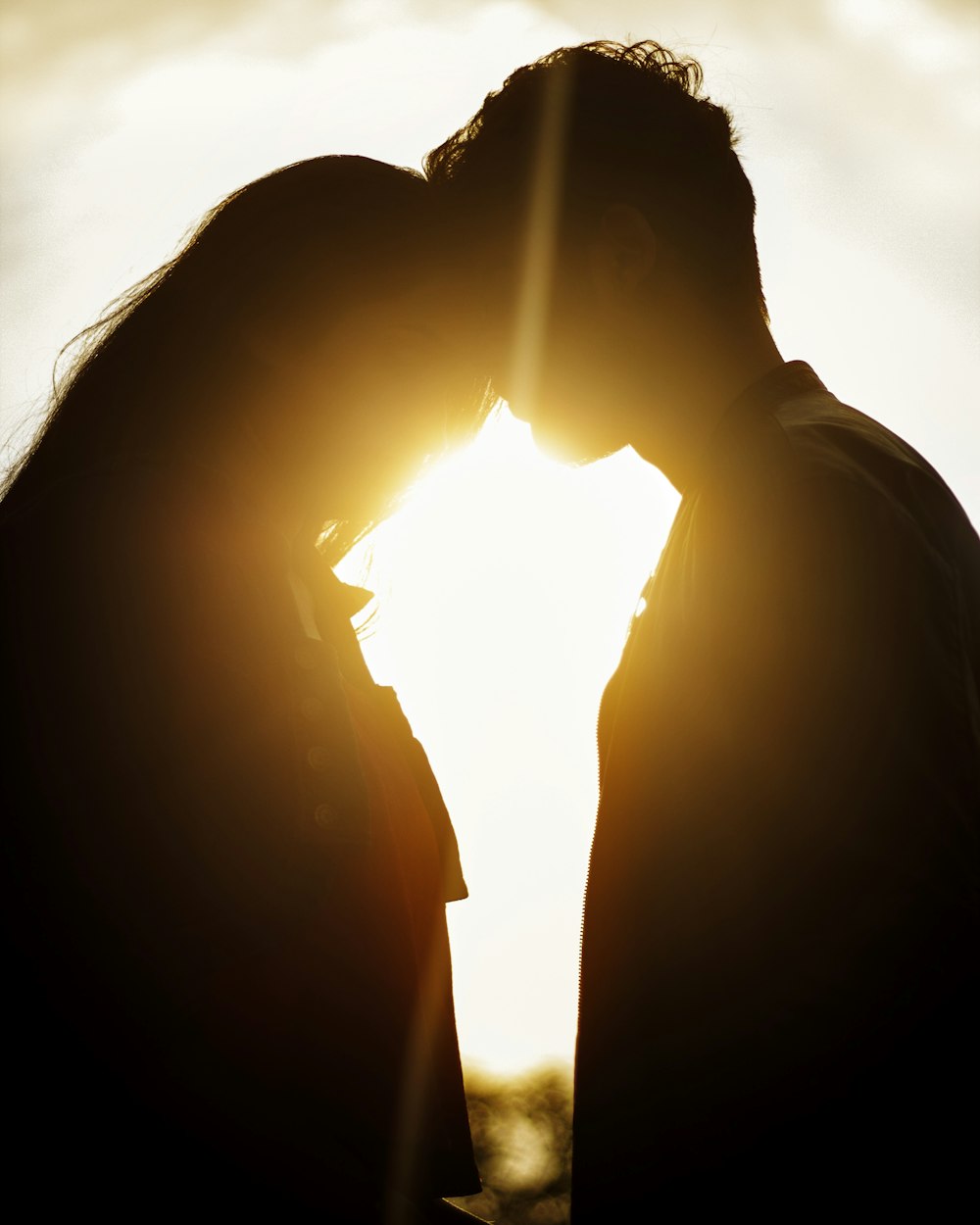 silhouette photography of couple