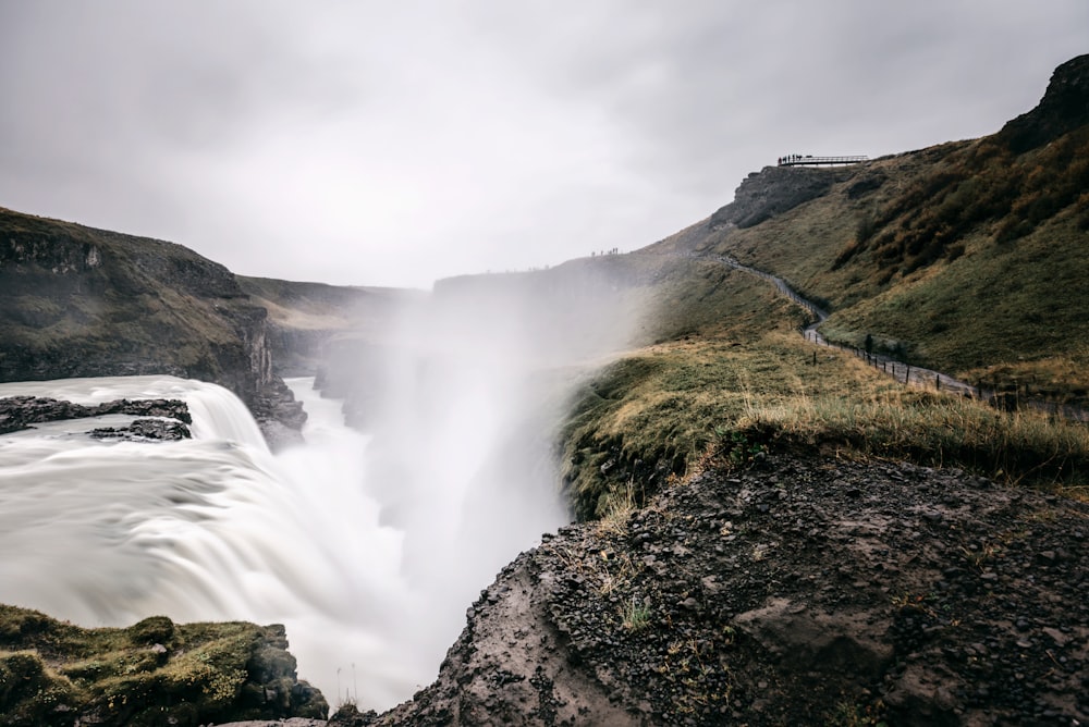 waterfall during daytime