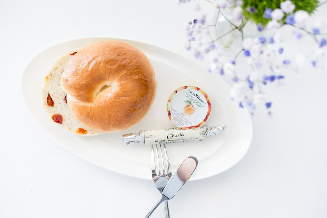 bread on white plate