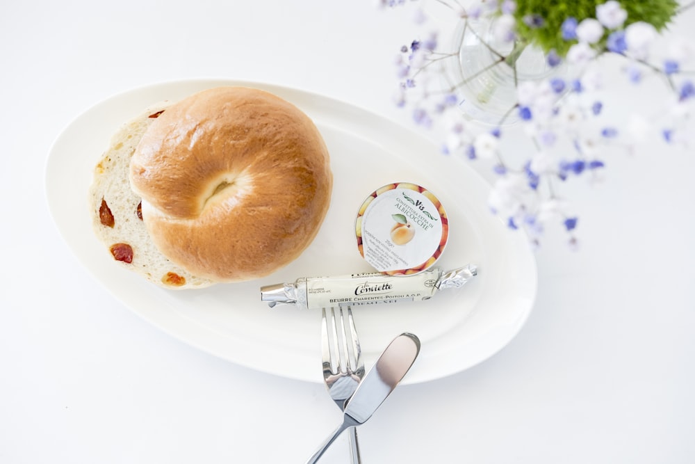 bread on white plate