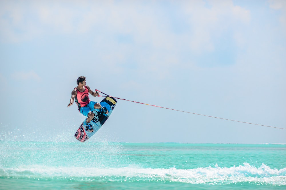 man riding on wakeboard