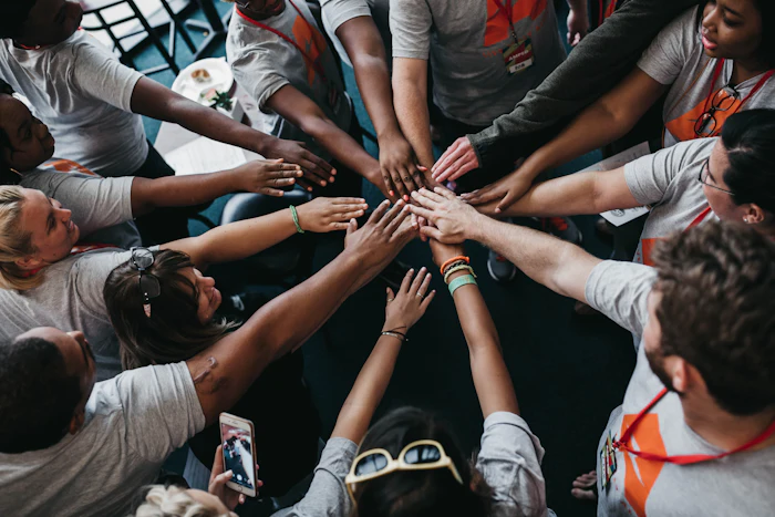 Team hands together