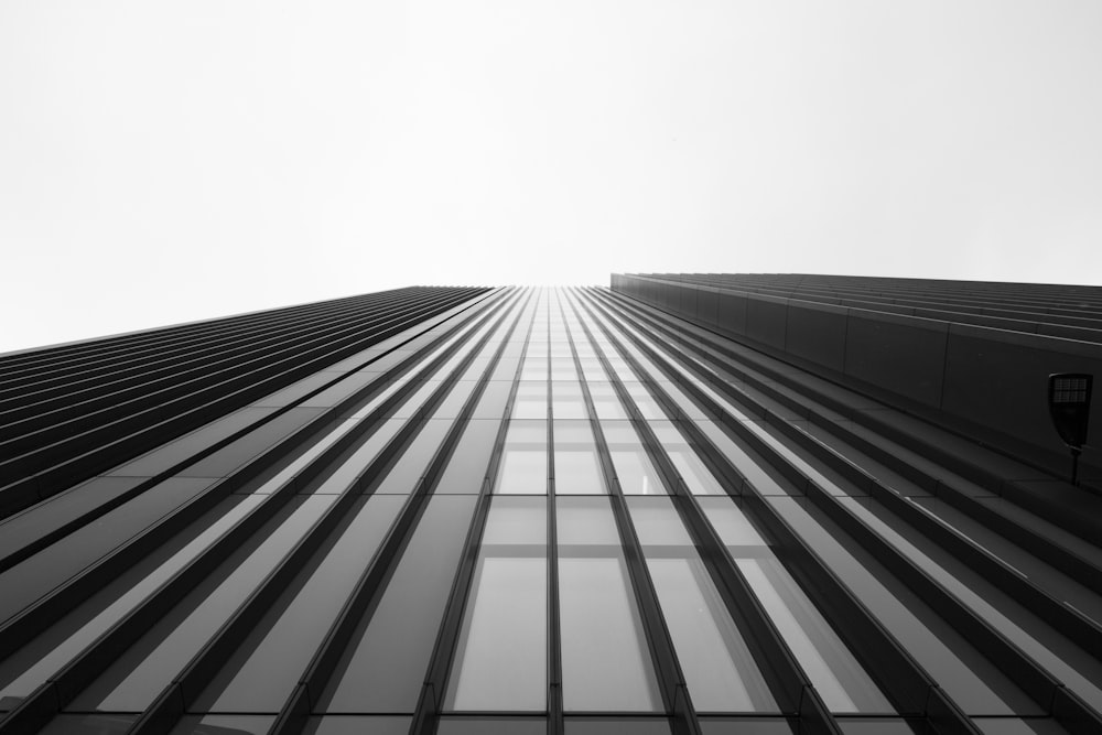 low angle photography of curtain wall building