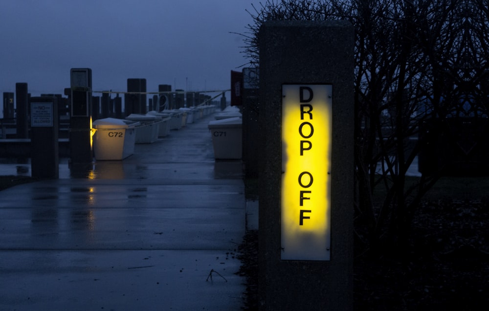 lighted drop off signage