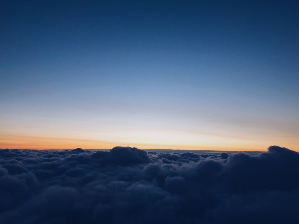 aerial photography of sea clouds