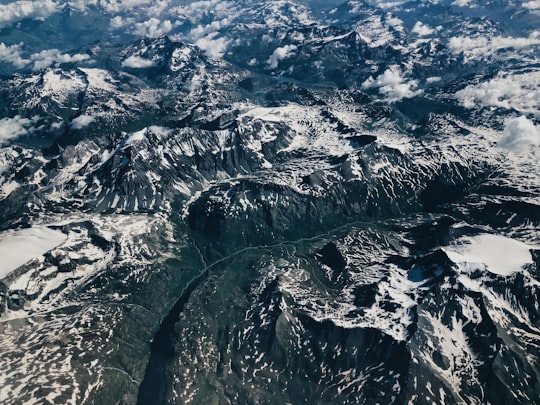 aerial view of snow covered mountain in 95034 Bronte Italy