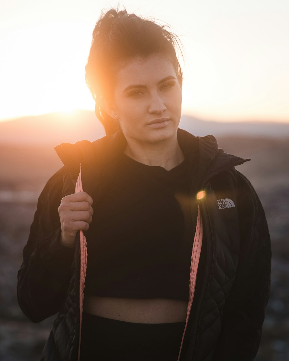 woman wearing black jacket