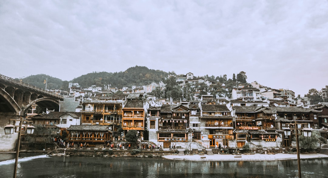 brown and white buildings beside body of water during daytime