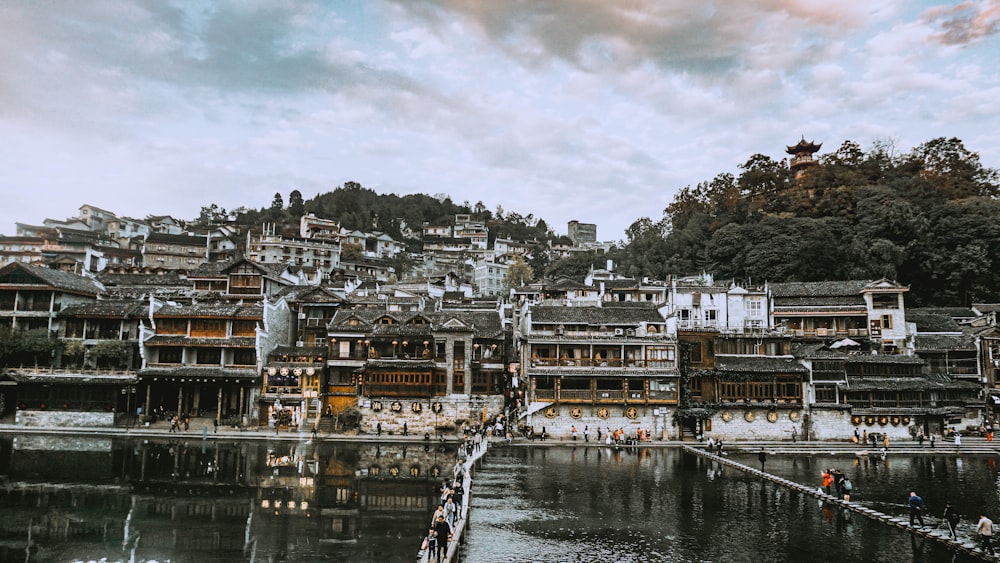 buildings across body of water