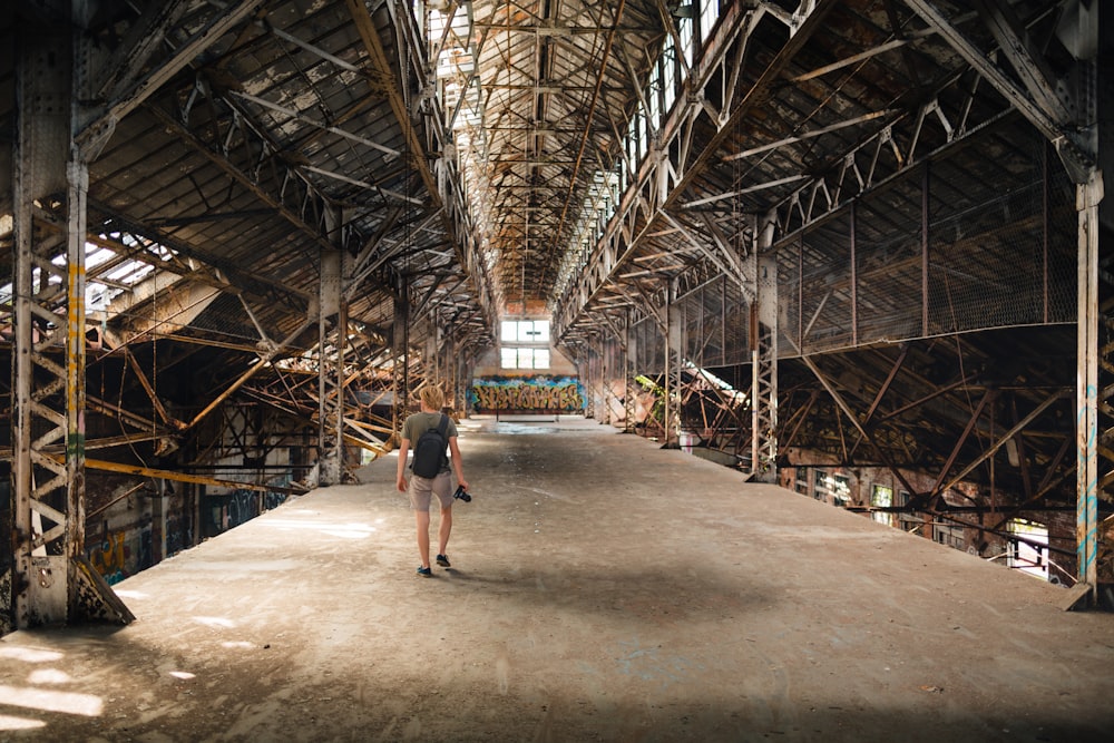 person inside warehouse