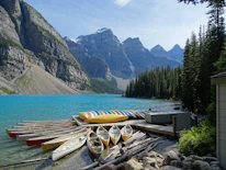 canoes near dock in body of water