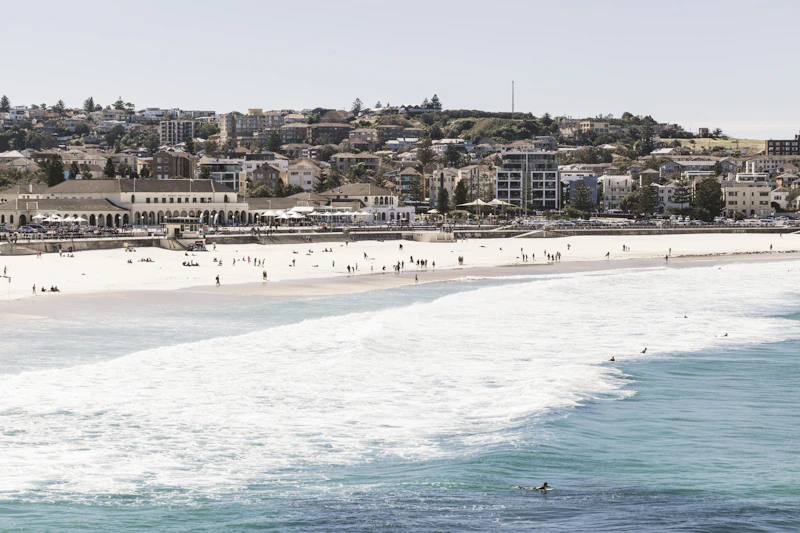 Bondi Beach with people enjoying the summer sunshine
