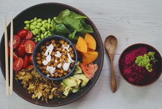 bowl filled with food