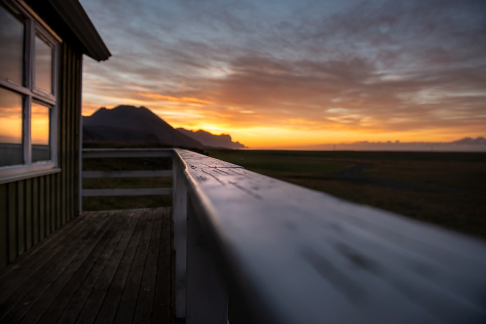 white wooden house deck