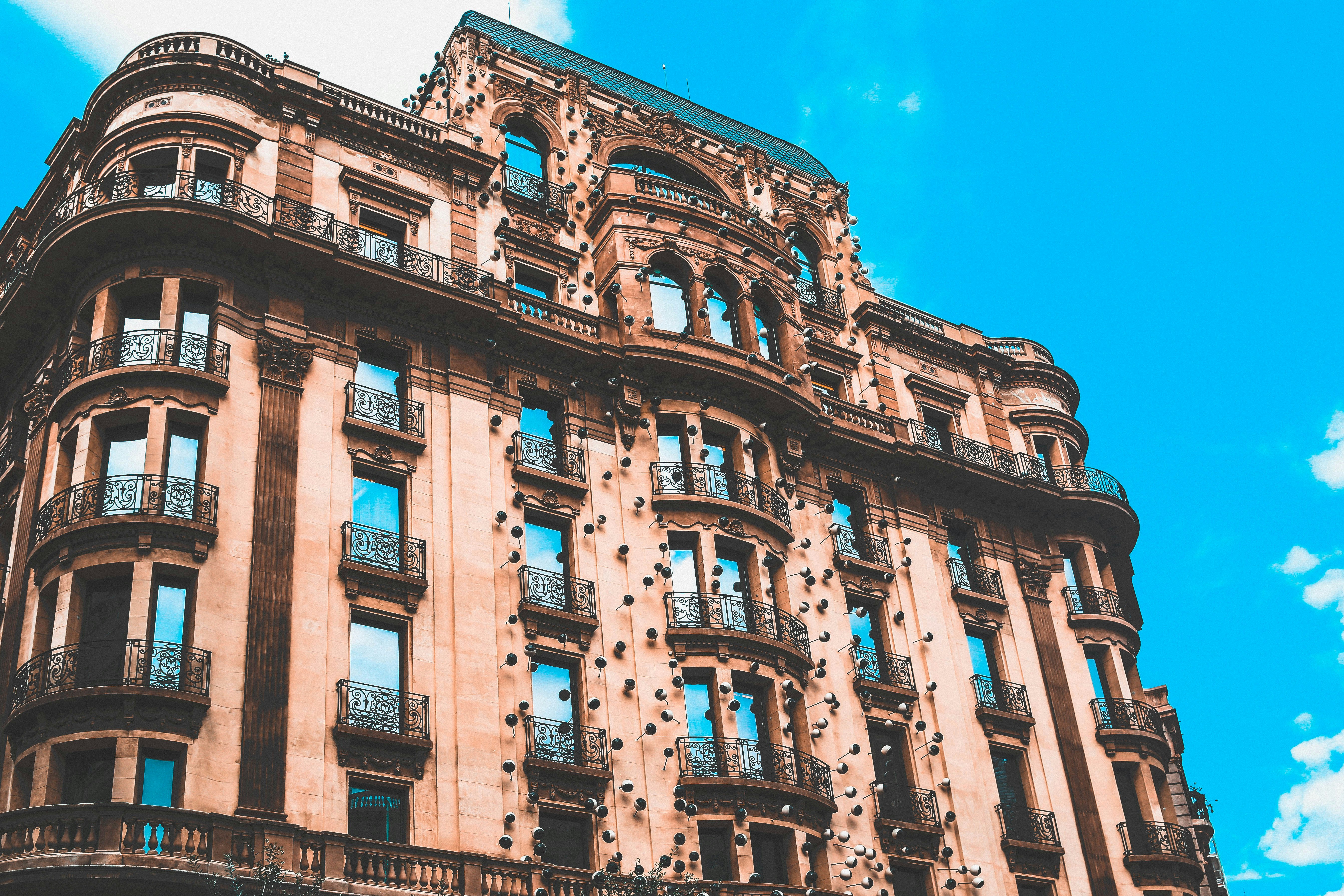 brown and black concrete building, 