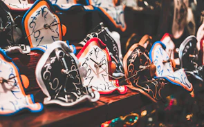 An abstract artwork depicting the passage of time with swirling clocks.