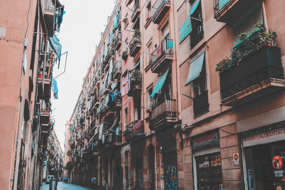 brown concrete buildings