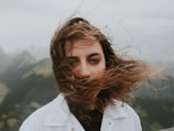 woman in white collared top