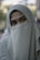 woman wearing blue hijab scarf