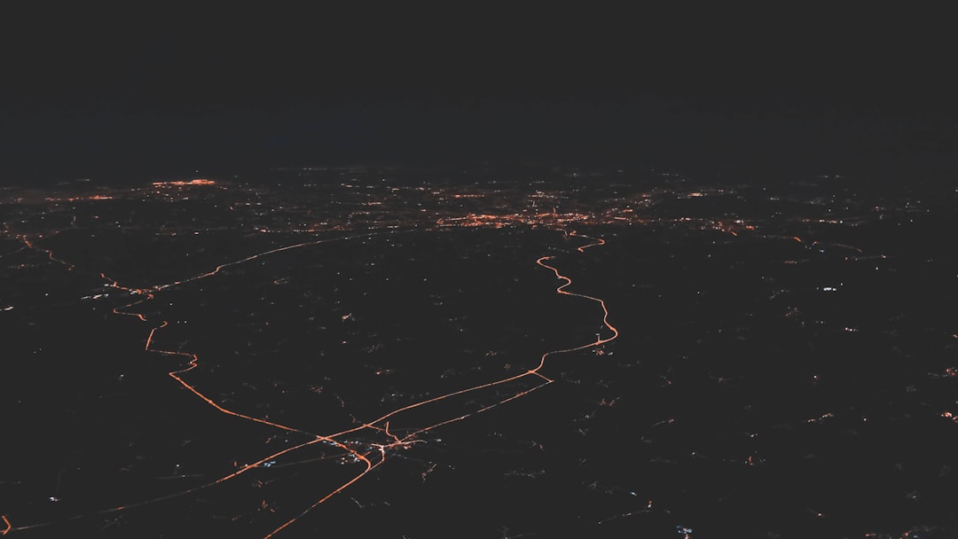 aerial view at night