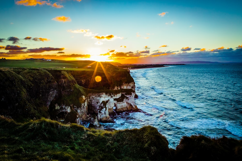 cliff facing ocean