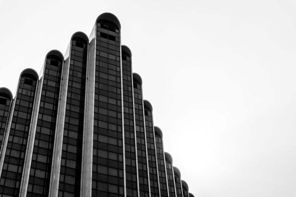 low angle photography of glass building