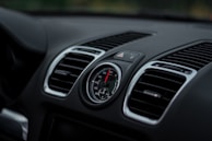 silver and black car air vent
